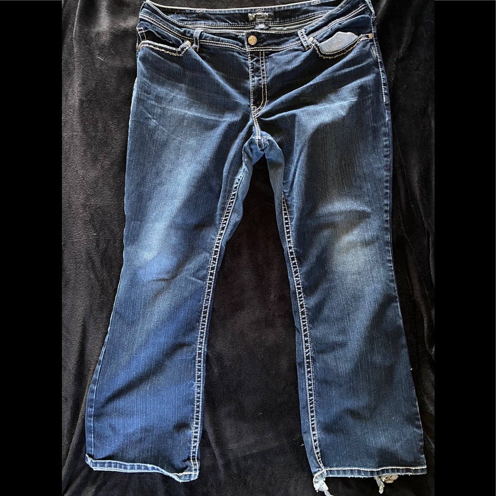Plus size 24 Suki Flap Silver jeans